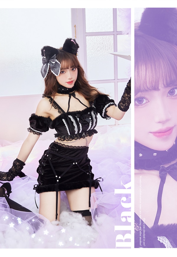 【即日発送】レースアップハーネスキャット《ハロウィンコスプレ10点セット》【vanityME. × Malymoon】【9786】