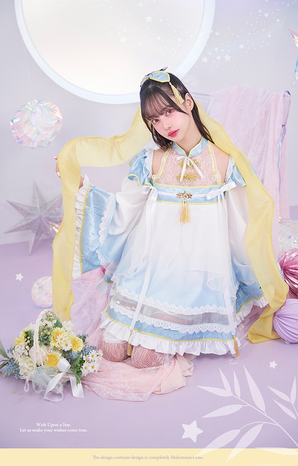 【即日発送】【中村里砂着用】ジュエルブルームーン織姫ドレス《ハロウィンコスプレ4点セット》【Malymoon/マリームーン】【s9944】