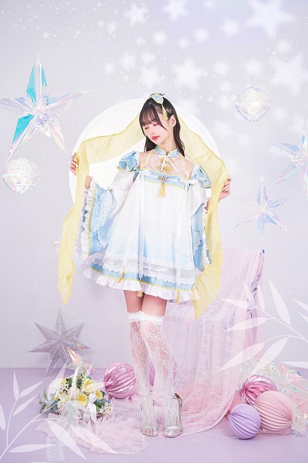 【即日発送】【中村里砂着用】ジュエルブルームーン織姫ドレス《ハロウィンコスプレ4点セット》【Malymoon/マリームーン】【s9944】