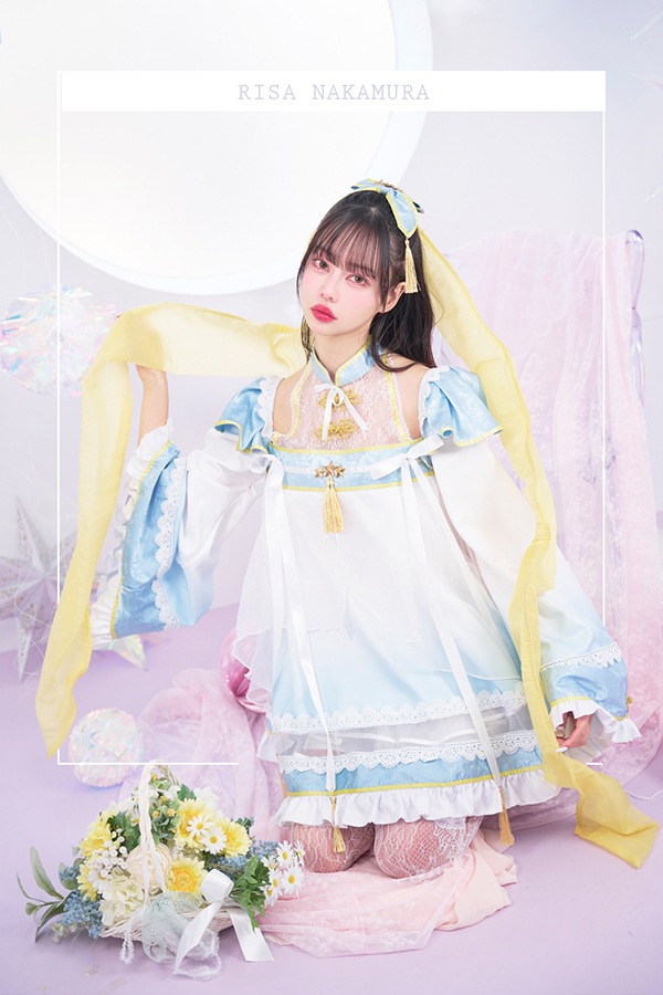 【即日発送】【中村里砂着用】ジュエルブルームーン織姫ドレス《ハロウィンコスプレ4点セット》【Malymoon/マリームーン】【s9944】