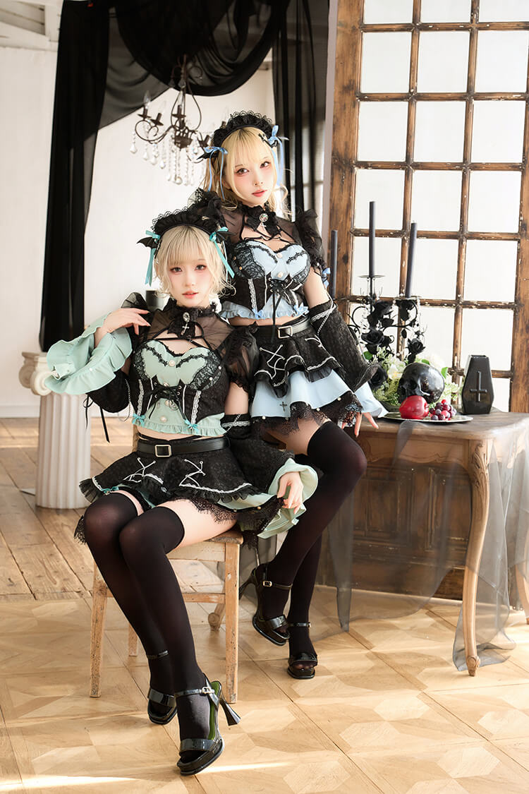 即日発送】ダークアイリスサキュバスメイド 《ハロウィンコスプレ12点