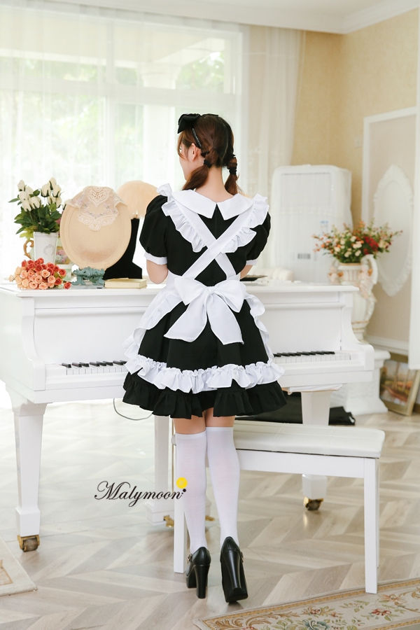 【取り寄せ】【レビュー投稿で白ニーハイプレゼント】完全受注オーダー高級メイド服《かわいいコスプレ3点セット》【odrm8158】