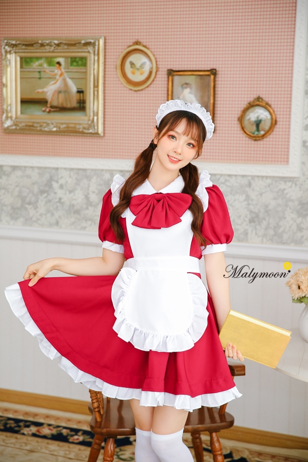 【取り寄せ】【レビュー投稿で白ニーハイプレゼント】完全受注オーダー高級メイド服《かわいいコスプレ3点セット》【odrm8159】
