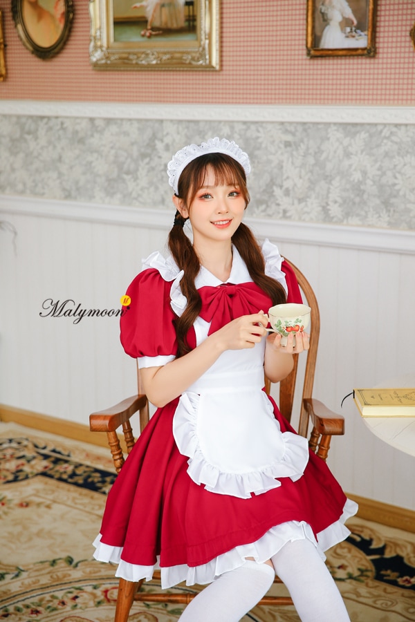 【レビュー投稿で白ニーハイプレゼント】【odr】完全受注オーダー高級メイド服《かわいいコスプレ3点セット》【odrm8159】