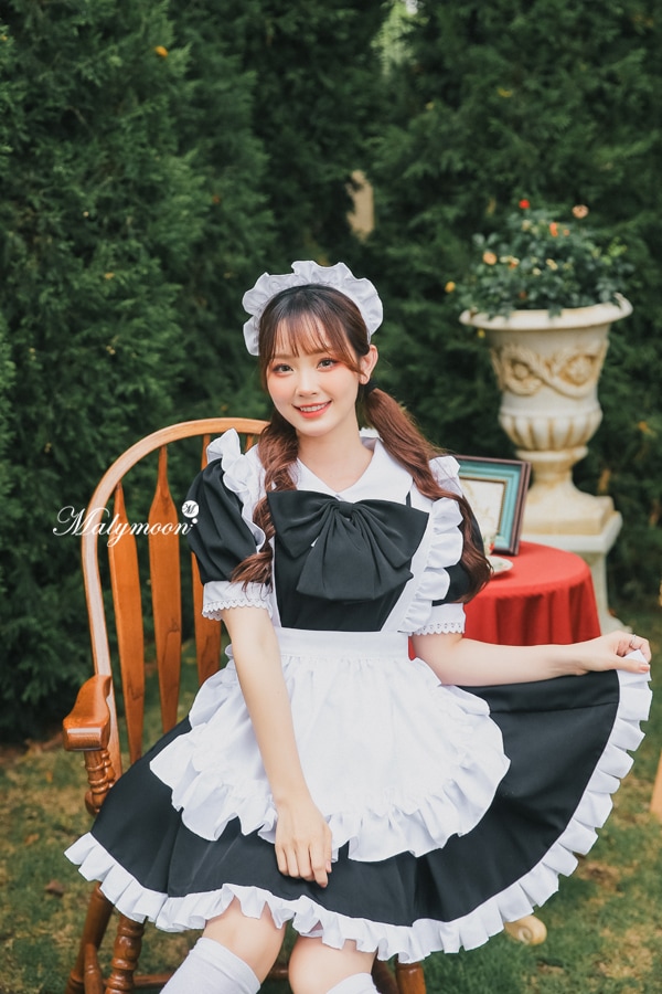 【取り寄せ】【レビュー投稿で白ニーハイプレゼント】完全受注オーダー高級メイド服《かわいいコスプレ3点セット》【odrm8160】