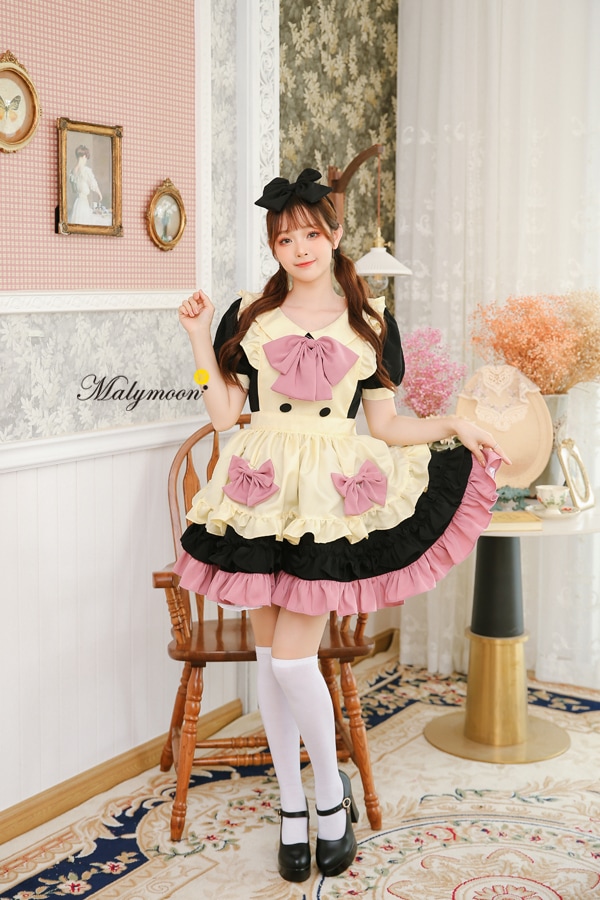 【取り寄せ】【レビュー投稿で白ニーハイプレゼント】完全受注オーダー高級メイド服《かわいいコスプレ3点セット》【odrm8161】