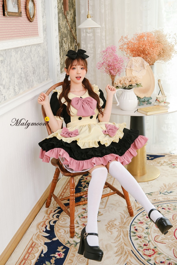 【取り寄せ】【レビュー投稿で白ニーハイプレゼント】完全受注オーダー高級メイド服《かわいいコスプレ3点セット》【odrm8161】
