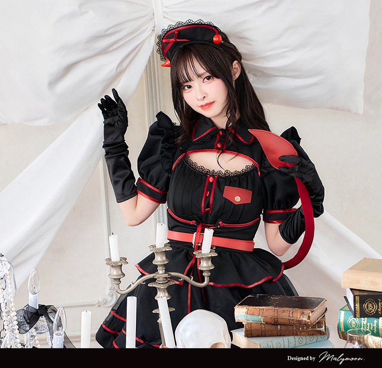 【予約-9月上旬頃より順次発送予定】【藤咲凪着用】サキュバスベイビーナース《ハロウィンコスプレ9点セット》【Malymoon/マリームーン】【CS25003】