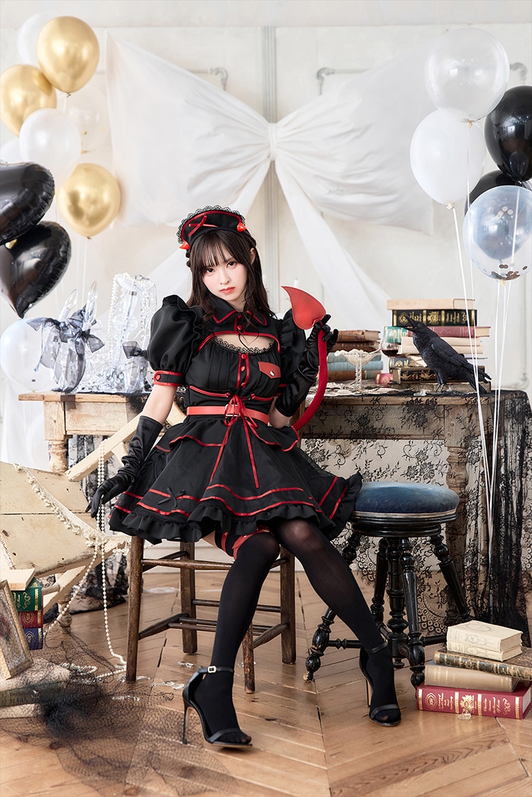 【予約-9月上旬頃より順次発送予定】【藤咲凪着用】サキュバスベイビーナース《ハロウィンコスプレ9点セット》【Malymoon/マリームーン】【CS25003】