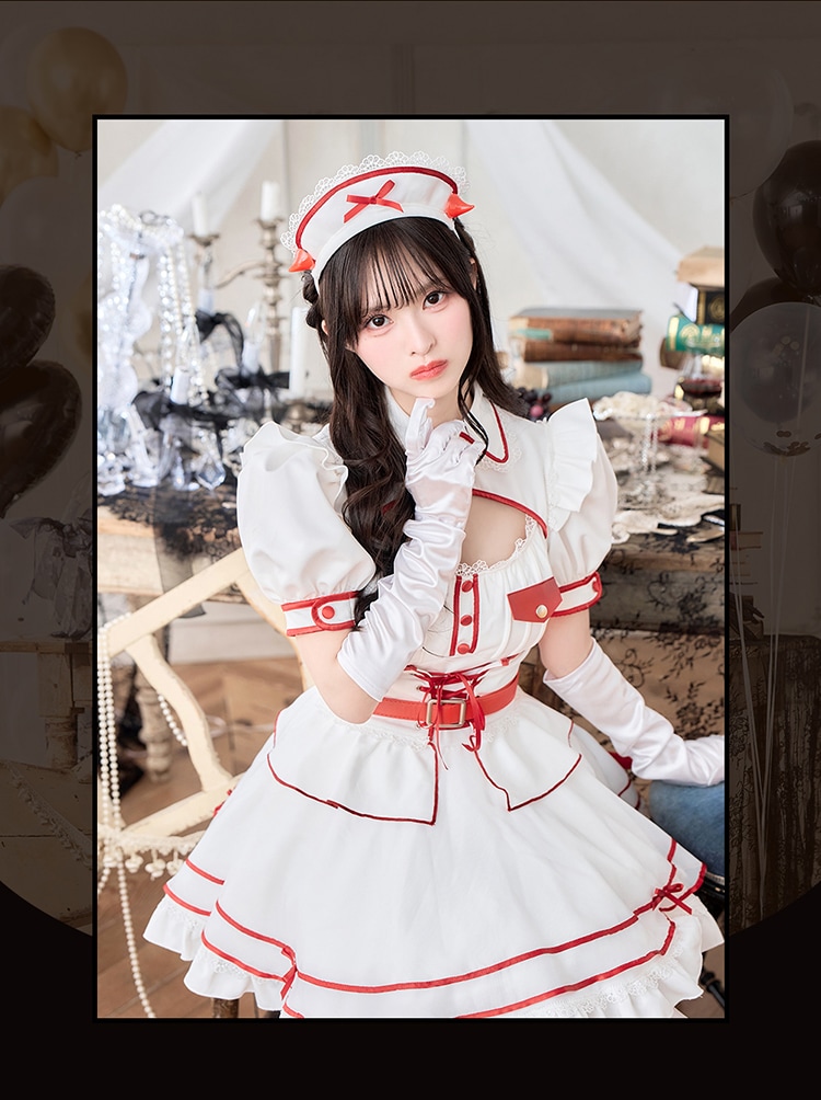【予約-9月上旬頃より順次発送予定】【藤咲凪着用】サキュバスベイビーナース《ハロウィンコスプレ9点セット》【Malymoon/マリームーン】【CS25003】