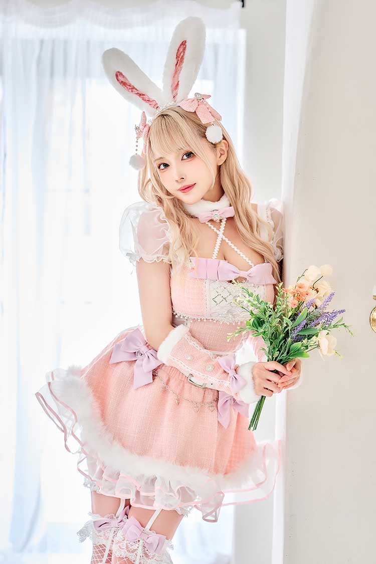 【ブラック/ライトブルーは予約】ツイードバニーセットアップ《オリジナルコスプレ12点セット》【Malymoon/マリームーン】【CS25135】