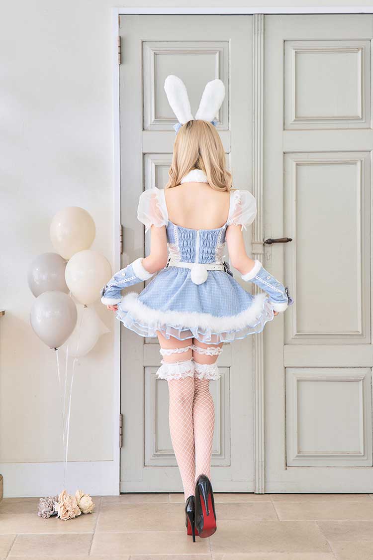 マリームーン　ツイードバニー ライトブルーは予約】ツイードバニーセットアップ《オリジナルコスプレ