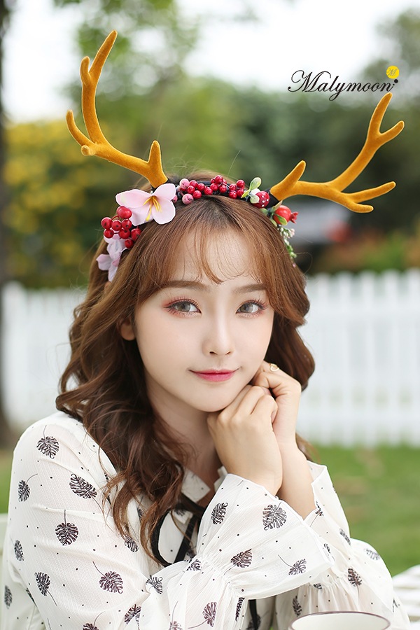 クリスマスヘッドピース トナカイ フラワー カチューシャ 飾りつき Hp04 コスプレ小物 トナカイカチューシャ Reindeer Headpiece Malymoon マリームーン オフィシャルウェブストア