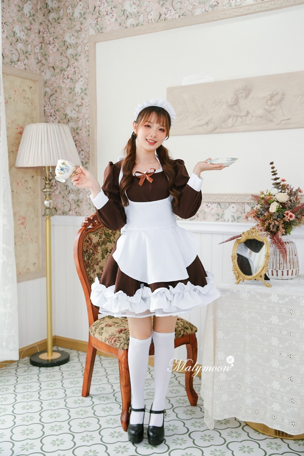 【取り寄せ】【レビュー投稿で白ニーハイプレゼント】完全受注オーダー高級メイド服《かわいいコスプレ3点セット》【odrm8163】