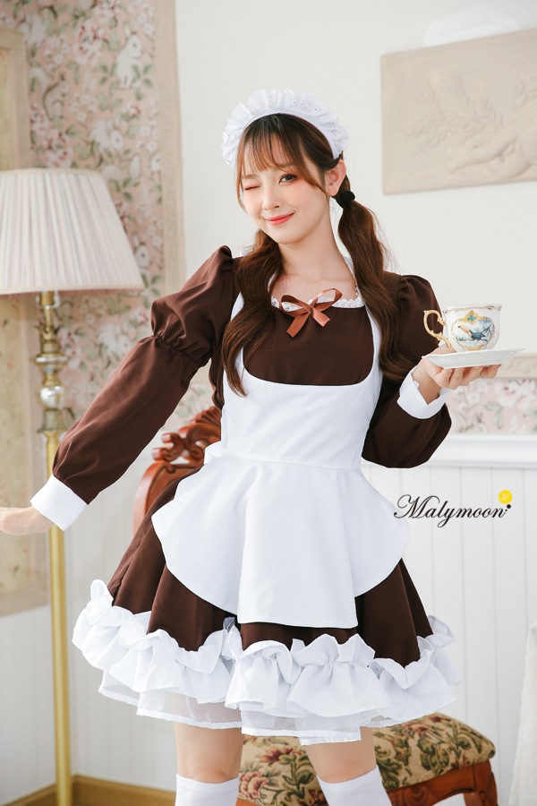 【取り寄せ】【レビュー投稿で白ニーハイプレゼント】完全受注オーダー高級メイド服《かわいいコスプレ3点セット》【odrm8163】