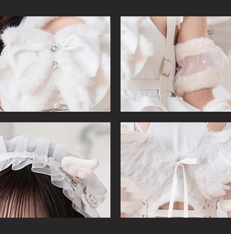 【即日発送】【藤咲凪着用】《エンジェル&デビル》ホイップリボンドレス《ハロウィンコスプレ6点セット》【Malymoon/マリームーン】【CS25002】