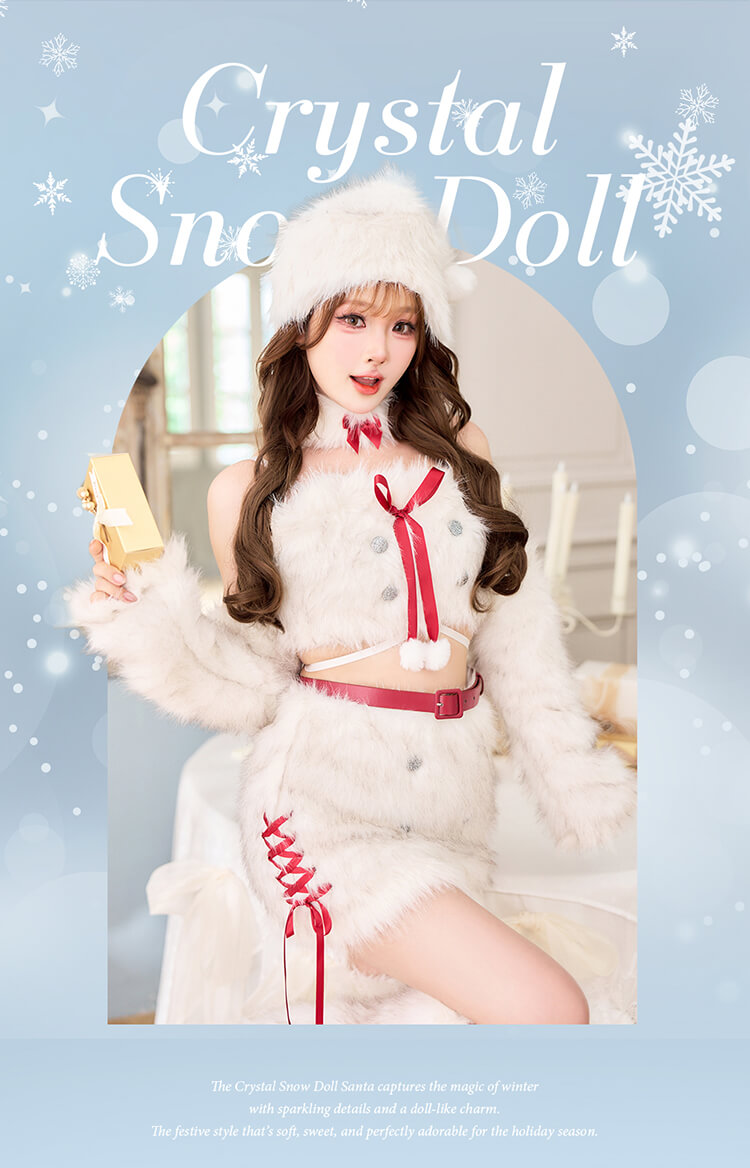 【即日発送】クリスタルスノードールサンタ《クリスマスコスプレ8点セット》【Malymoon/マリームーン】【CS25054】