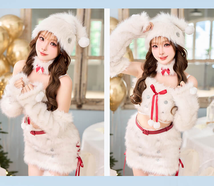 【即日発送】クリスタルスノードールサンタ《クリスマスコスプレ8点セット》【Malymoon/マリームーン】【CS25054】