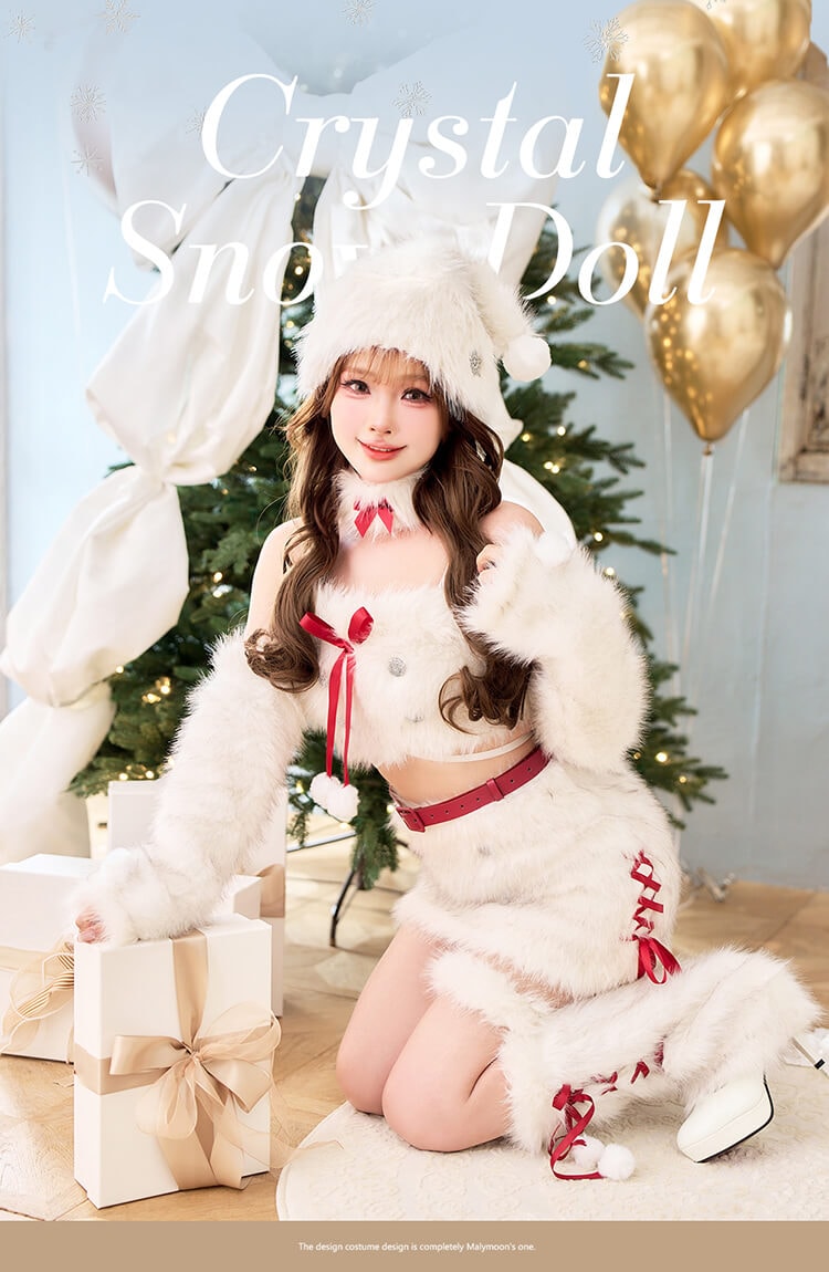 【即日発送】クリスタルスノードールサンタ《クリスマスコスプレ8点セット》【Malymoon/マリームーン】【CS25054】