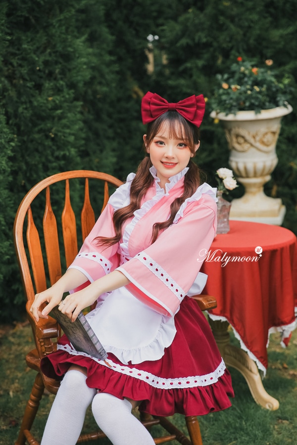 【取り寄せ】【レビュー投稿で白ニーハイプレゼント】完全受注オーダー高級メイド服《かわいいコスプレ4点セット》【odrm8164】