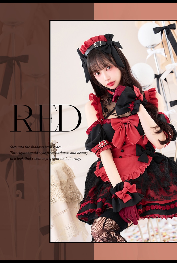 【即日発送】【中村里砂着用】ラルムノワールメイド《ハロウィンコスプレ10点セット》【Malymoon/マリームーン】【CS25018】