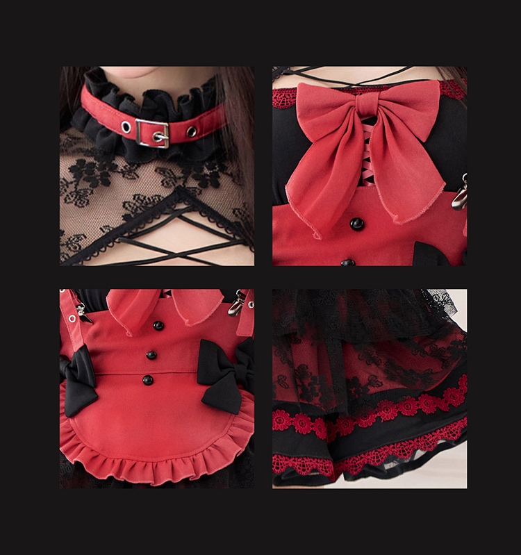【即日発送】【中村里砂着用】ラルムノワールメイド《ハロウィンコスプレ10点セット》【Malymoon/マリームーン】【CS25018】