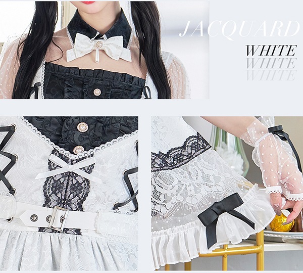 訳あり品※】【即納】ダマスクジャガードロイヤルメイドドレス