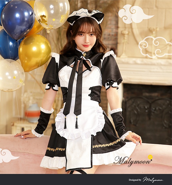 【即日発送】パンダチャイナメイド《ハロウィンコスプレ9点セット》【Malymoon/マリームーン】【9533】