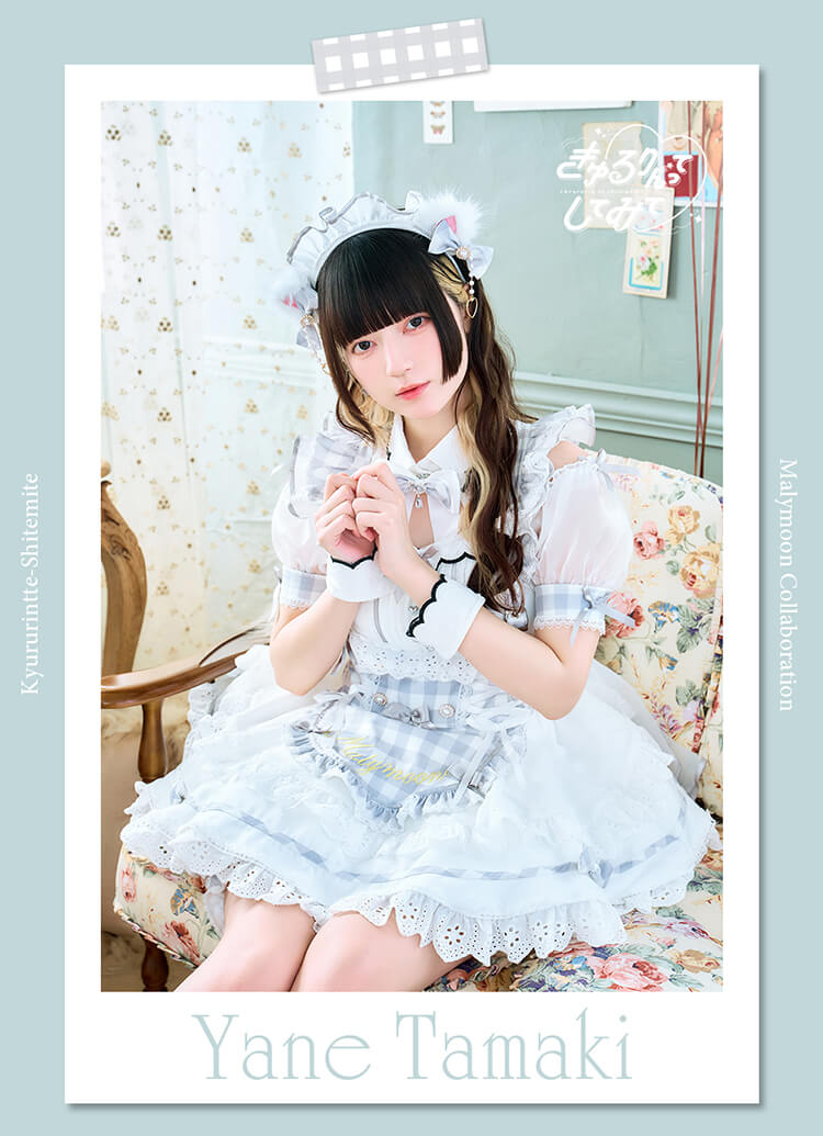 【即日発送】【きゅるりんってしてみて着用】ギンガムキャンディメイド《オリジナルコスプレ12点セット》【Malymoon/マリームーン】【CS25224-3】