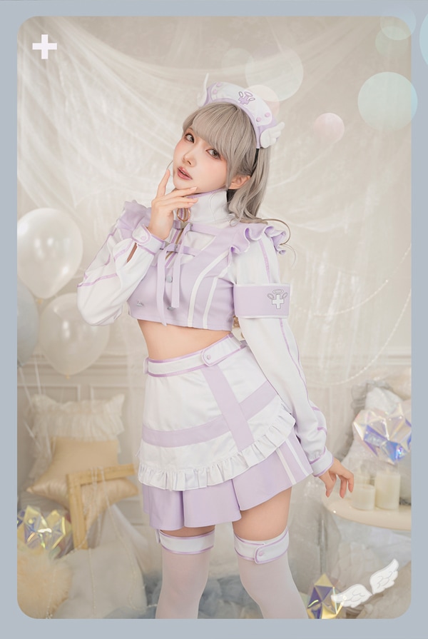 【即日発送】..天使界隈..スタンドカラーナース《ハロウィンコスプレ6点セット》【Malymoon/マリームーン】【9886】