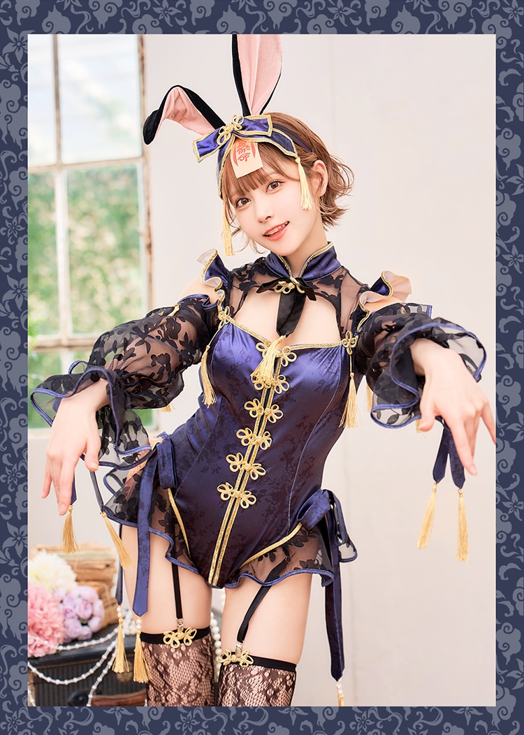 【即日発送】シアーチャイナキョンシーバニー《ハロウィンコスプレ7点セット》【Malymoon/マリームーン】【CS-25-10292】