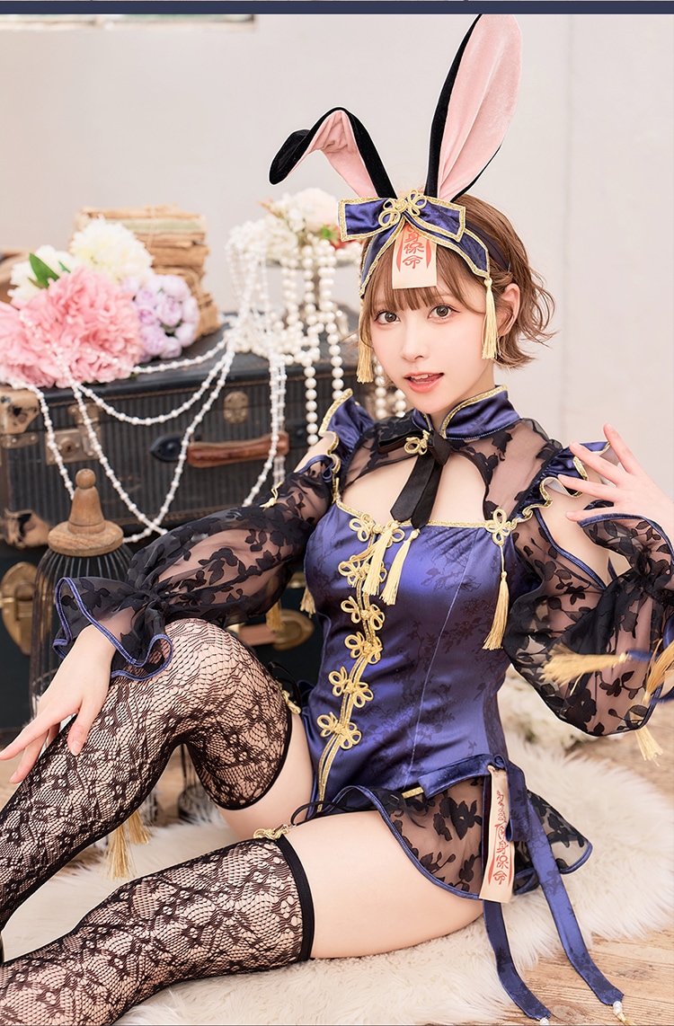 【即日発送】シアーチャイナキョンシーバニー《ハロウィンコスプレ7点セット》【Malymoon/マリームーン】【CS-25-10292】