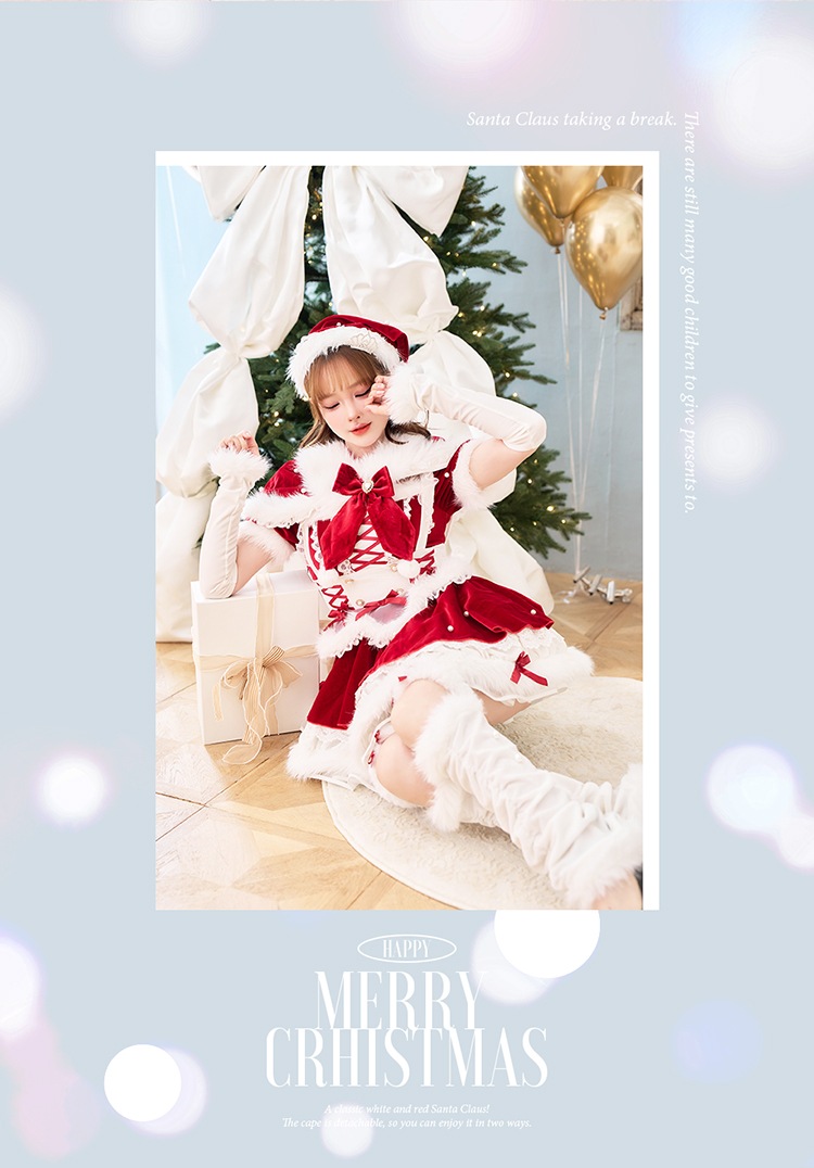 【予約】ベルベットフルールパールサンタ《クリスマスコスプレ9点セット》【Malymoon/マリームーン】【CS25060】