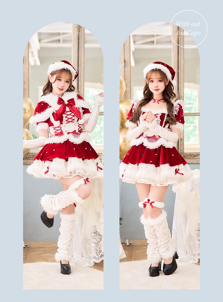 【予約】ベルベットフルールパールサンタ《クリスマスコスプレ9点セット》【Malymoon/マリームーン】【CS25060】