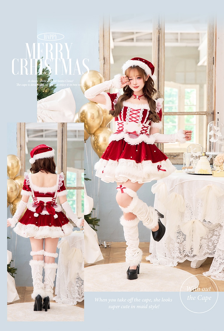 【予約】ベルベットフルールパールサンタ《クリスマスコスプレ9点セット》【Malymoon/マリームーン】【CS25060】