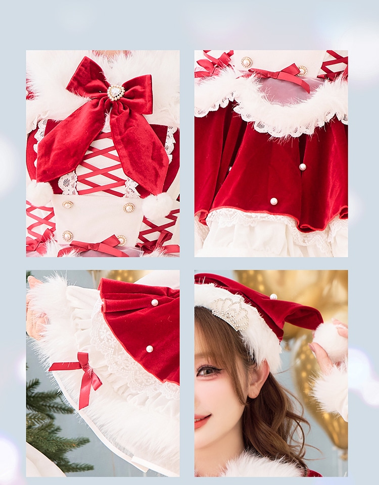 【予約】ベルベットフルールパールサンタ《クリスマスコスプレ9点セット》【Malymoon/マリームーン】【CS25060】