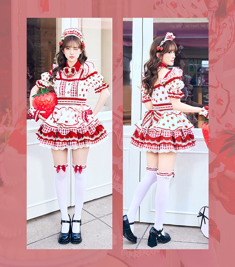 予約-4月下旬頃より順次発送予定】ストロベリーミルクギンガムメイド