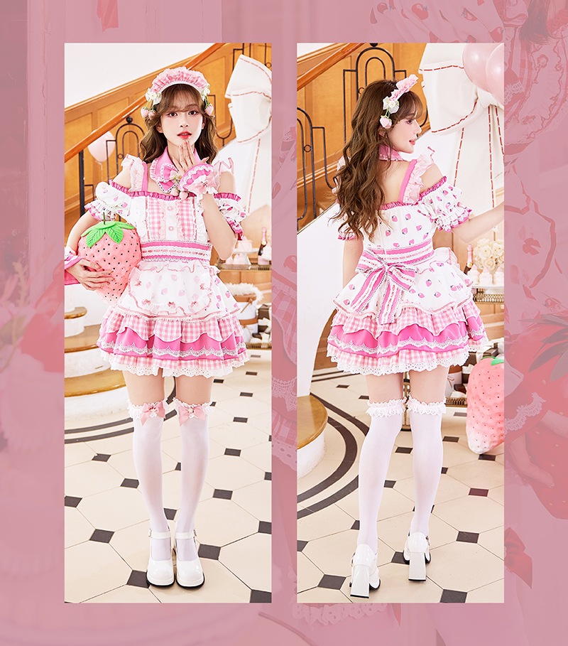 予約-4月下旬頃より順次発送予定】ストロベリーミルクギンガムメイド
