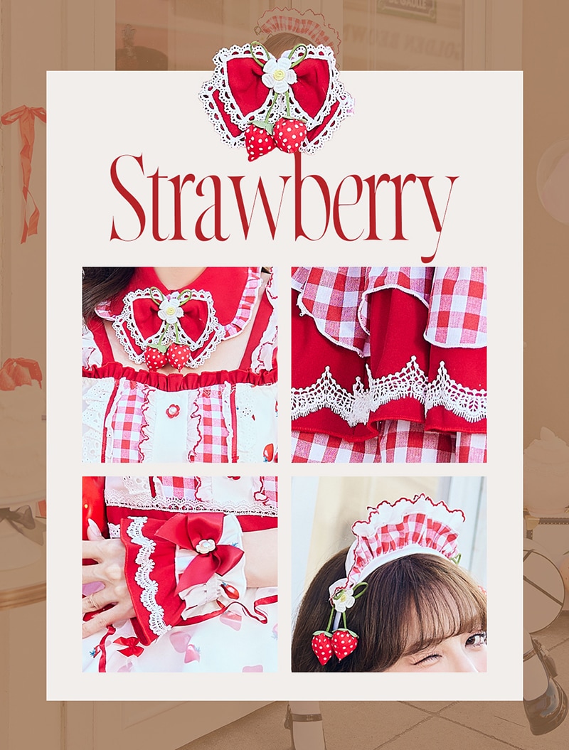 予約-4月下旬頃より順次発送予定】ストロベリーミルクギンガムメイド
