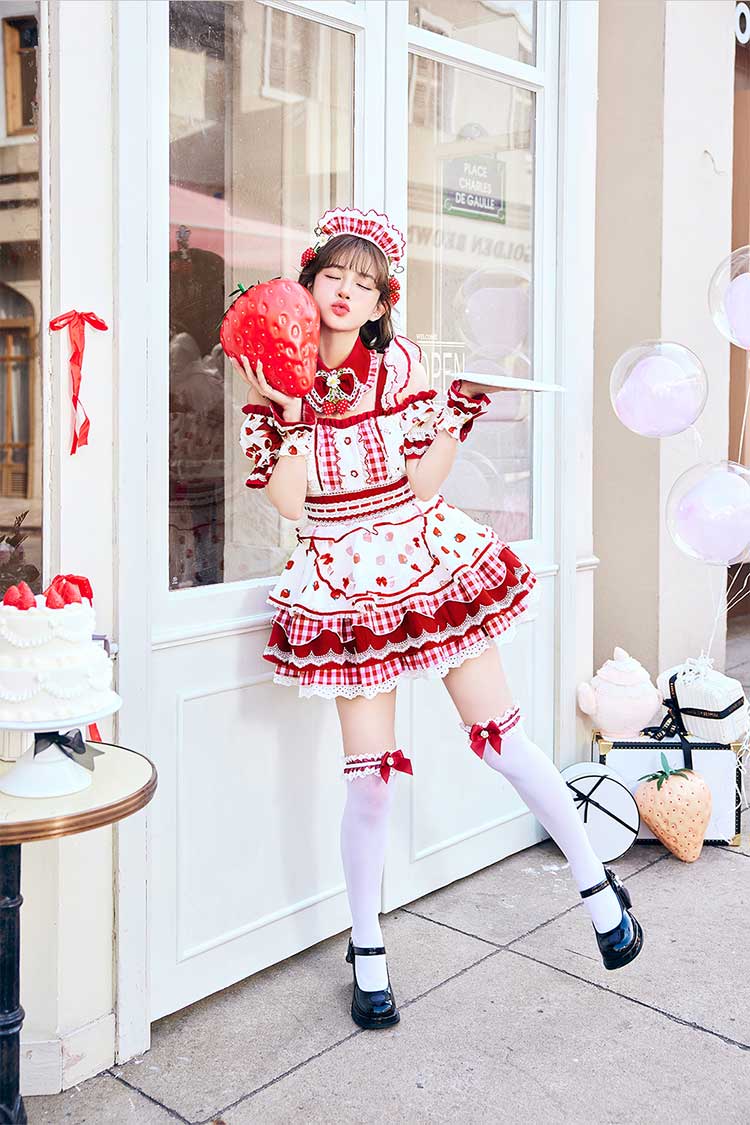 予約-2月中旬頃より順次発送予定】ストロベリーミルクギンガムメイド
