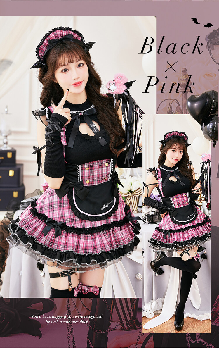 一部予約】ガーリーロックサキュバスメイド《ハロウィンコスプレ11点