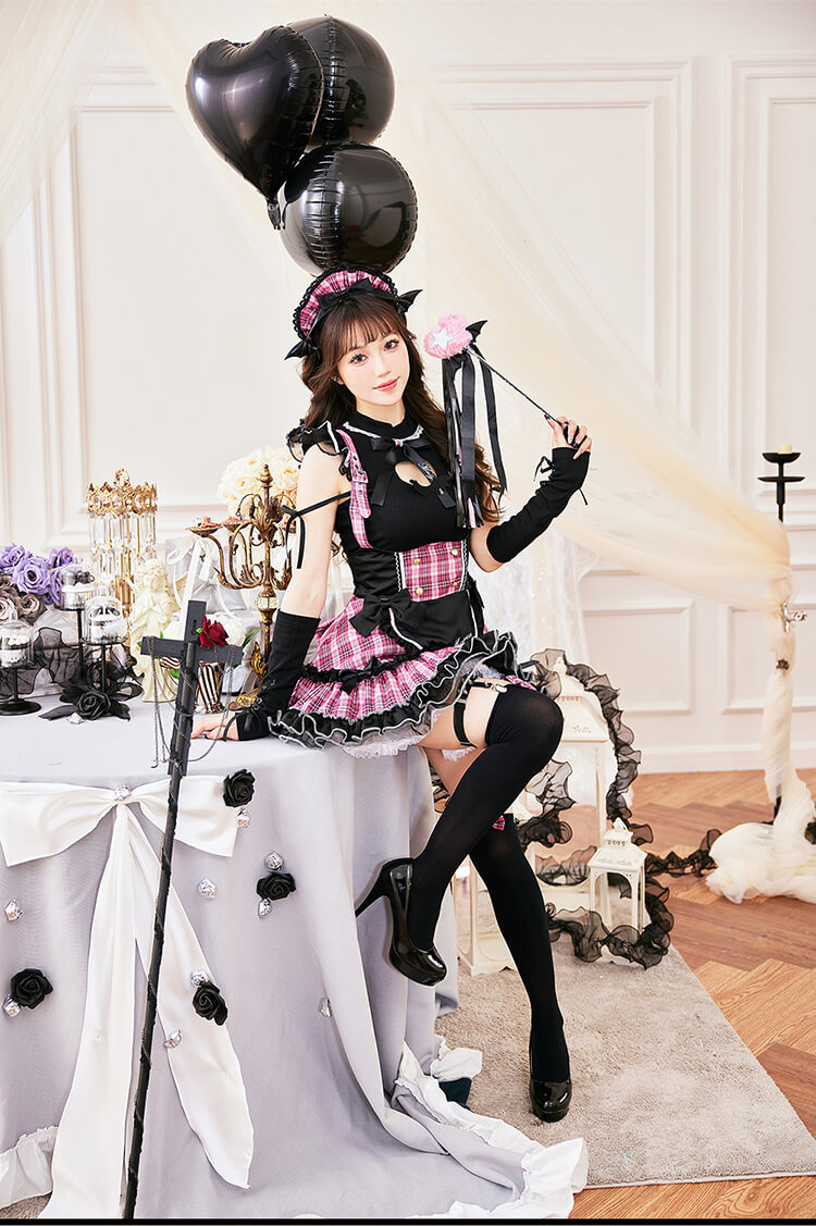 一部予約】ガーリーロックサキュバスメイド《ハロウィンコスプレ11点