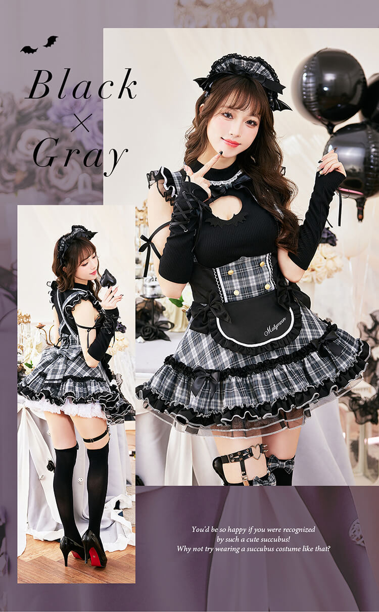 一部予約】ガーリーロックサキュバスメイド《ハロウィンコスプレ11点