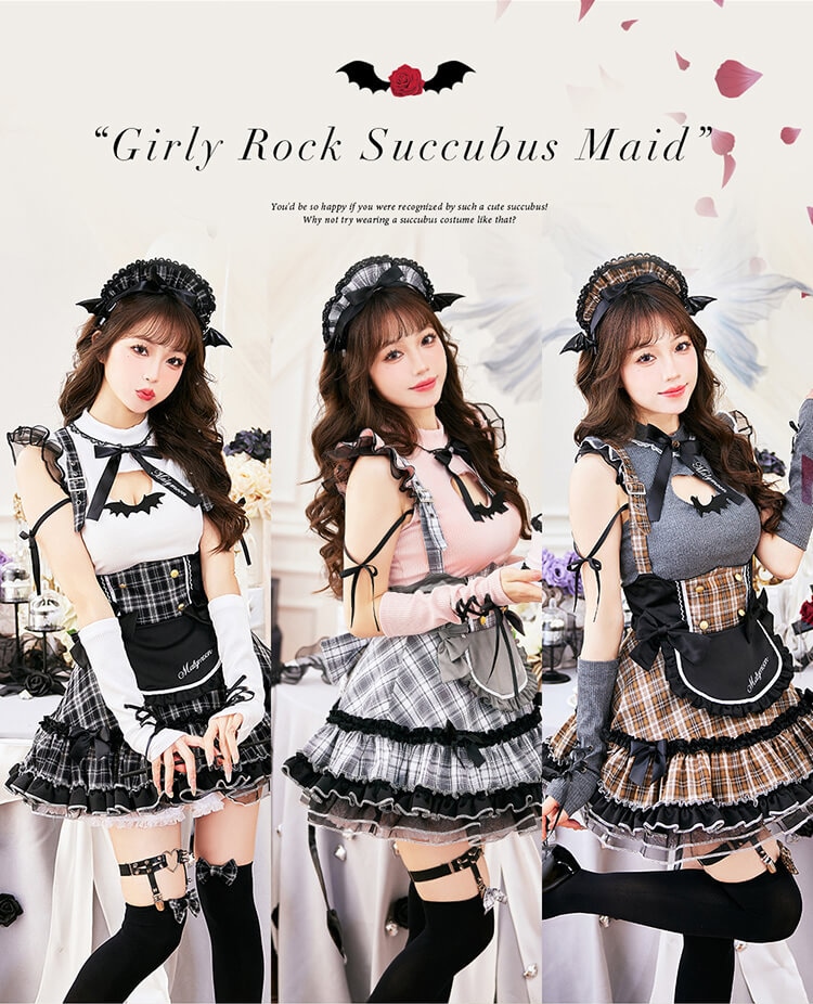 一部予約】ガーリーロックサキュバスメイド《ハロウィンコスプレ11点