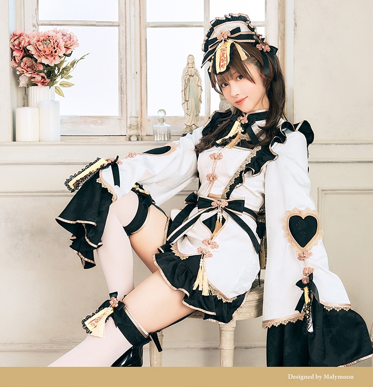 【即日発送】ハニーリボンロリータキョンシー《ハロウィンコスプレ7点セット》【Malymoon/マリームーン】【CS-25-10290】
