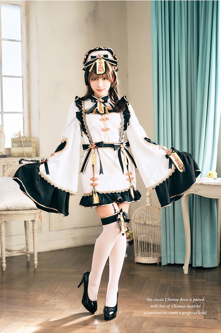 【即日発送】ハニーリボンロリータキョンシー《ハロウィンコスプレ7点セット》【Malymoon/マリームーン】【CS-25-10290】
