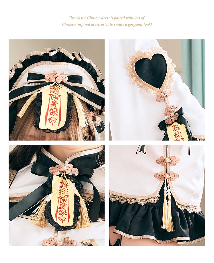 【即日発送】ハニーリボンロリータキョンシー《ハロウィンコスプレ7点セット》【Malymoon/マリームーン】【CS-25-10290】