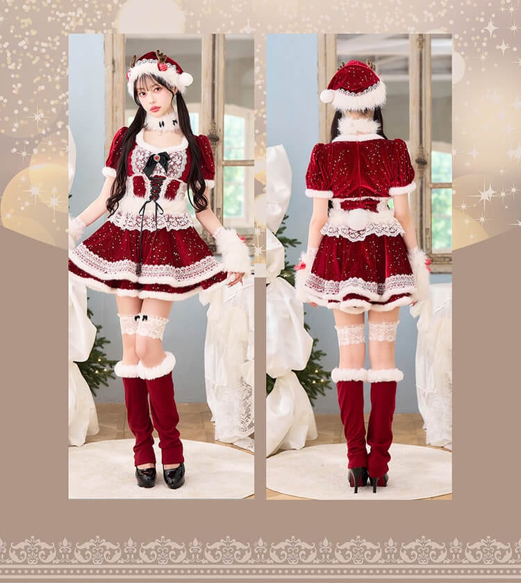 【予約-11月下旬頃より順次発送予定】【中村里砂着用】スノーフルールトナカイサンタ《クリスマスコスプレ10点セット》【Malymoon/マリームーン】【CS25053】