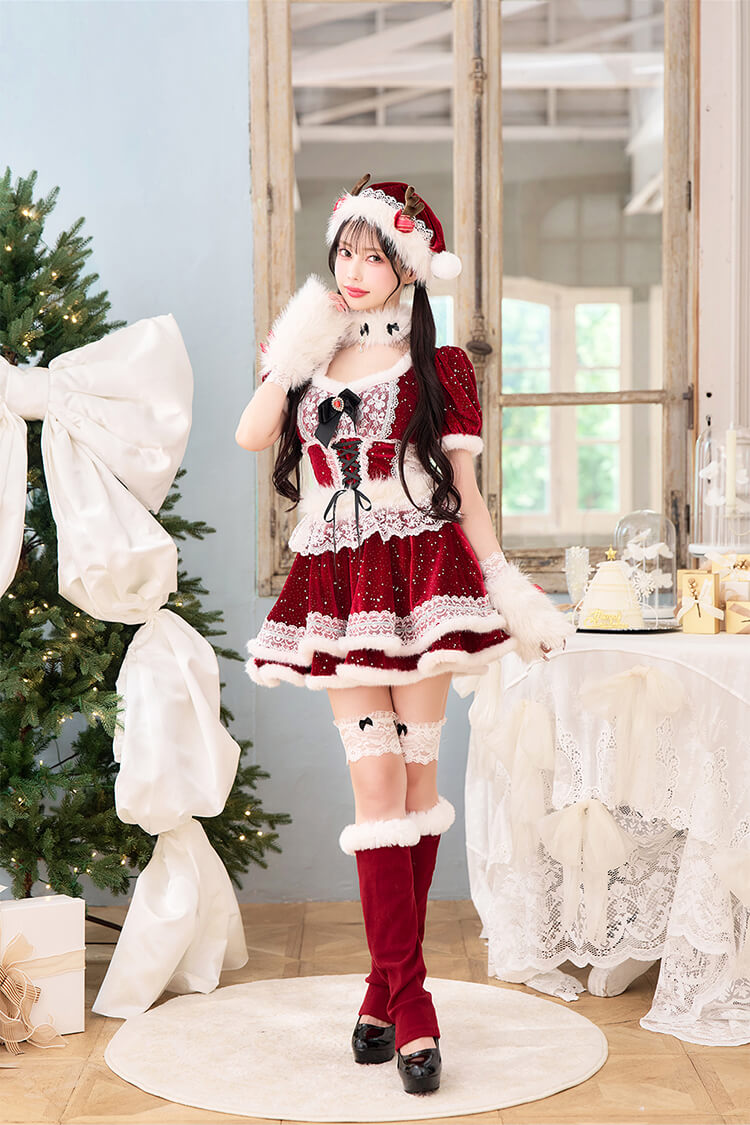 【予約-11月下旬頃より順次発送予定】【中村里砂着用】スノーフルールトナカイサンタ《クリスマスコスプレ10点セット》【Malymoon/マリームーン】【CS25053】