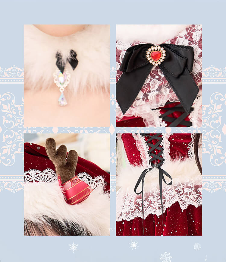 【予約-11月下旬頃より順次発送予定】【中村里砂着用】スノーフルールトナカイサンタ《クリスマスコスプレ10点セット》【Malymoon/マリームーン】【CS25053】